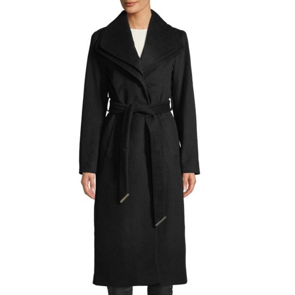 Designer T TAHARI Double-Collar Alice Maxi Coat